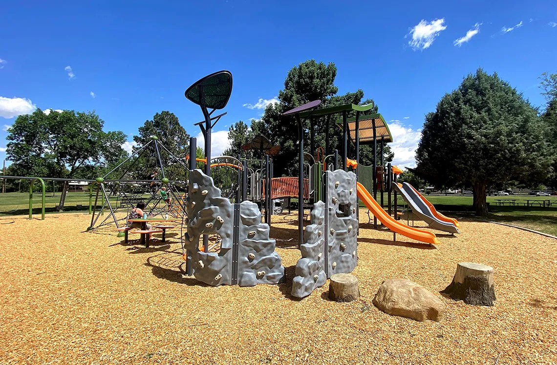 Plastic kids outdoor Rockwall at Sherwood Park